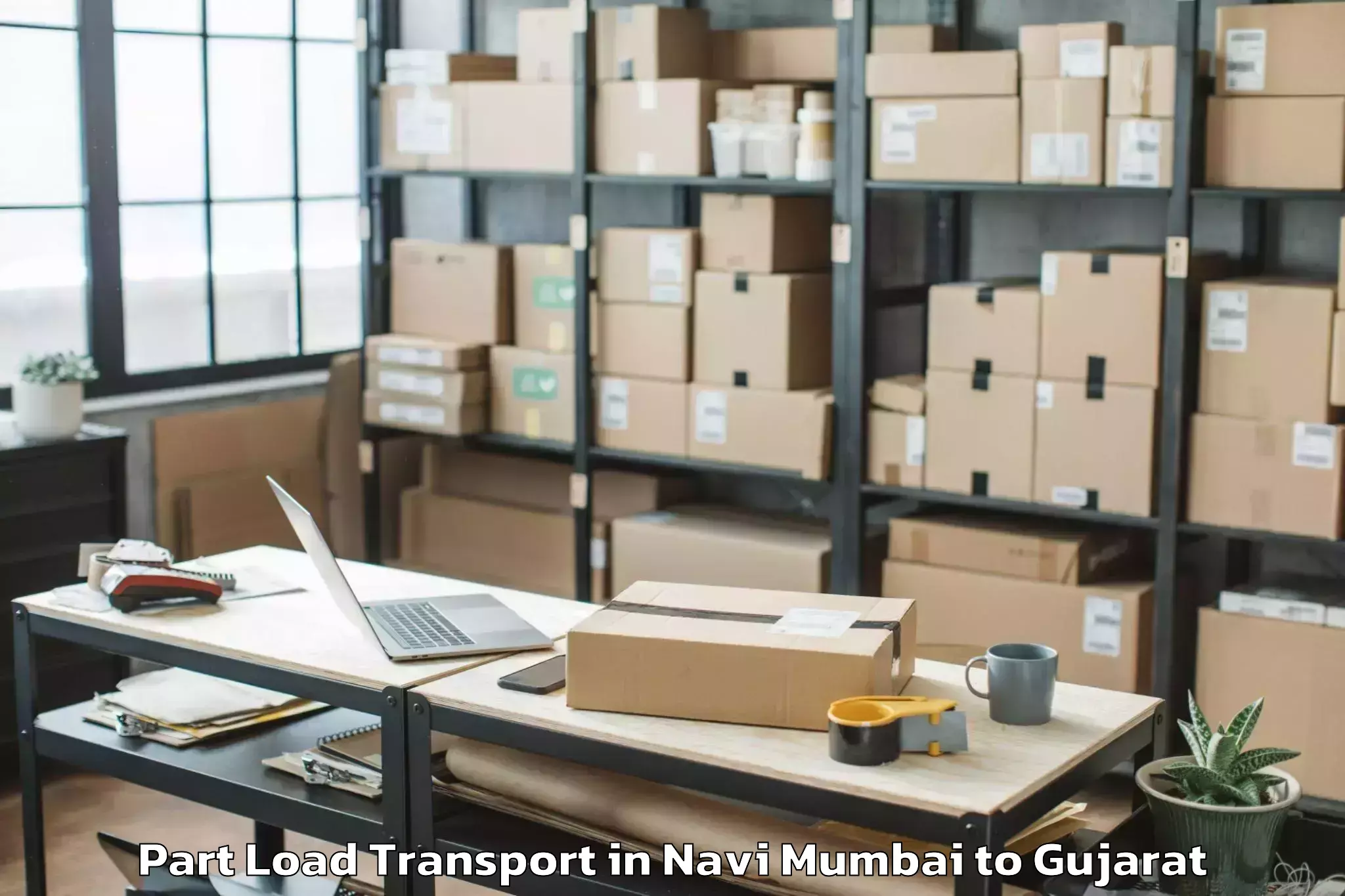 Book Navi Mumbai to Limbdi Part Load Transport Online